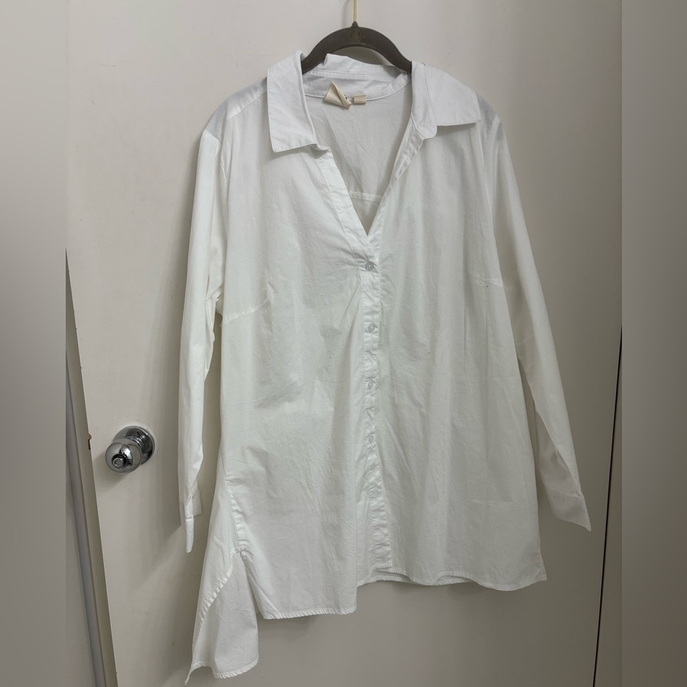 Truth + Style asymmetrical button shirt